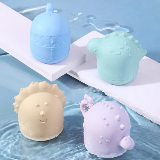 Factory Custom Baby Water Bath Silicone Toys Animal Shape