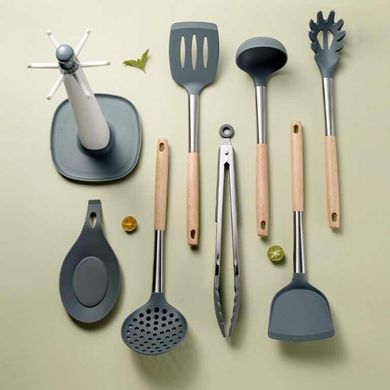 Silicone kitchen cooking utensil with support About kitchen cooking utensil