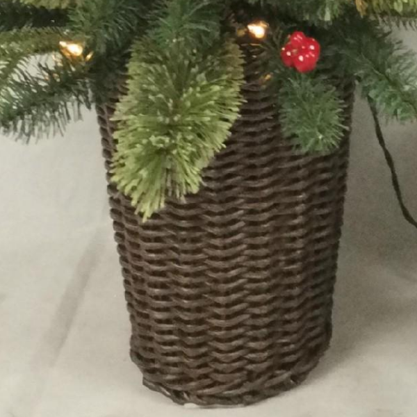 4.5‘ Pre-Lit Artificial Christmas Urn Trees, 2-Pack