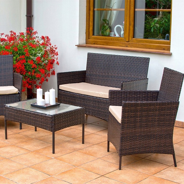 4pcs Rattan Sofa